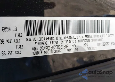 2013 Chrysler Town & Country Touring z USA, uszkodzony, nr VIN 2C4RC1BG7DR631693